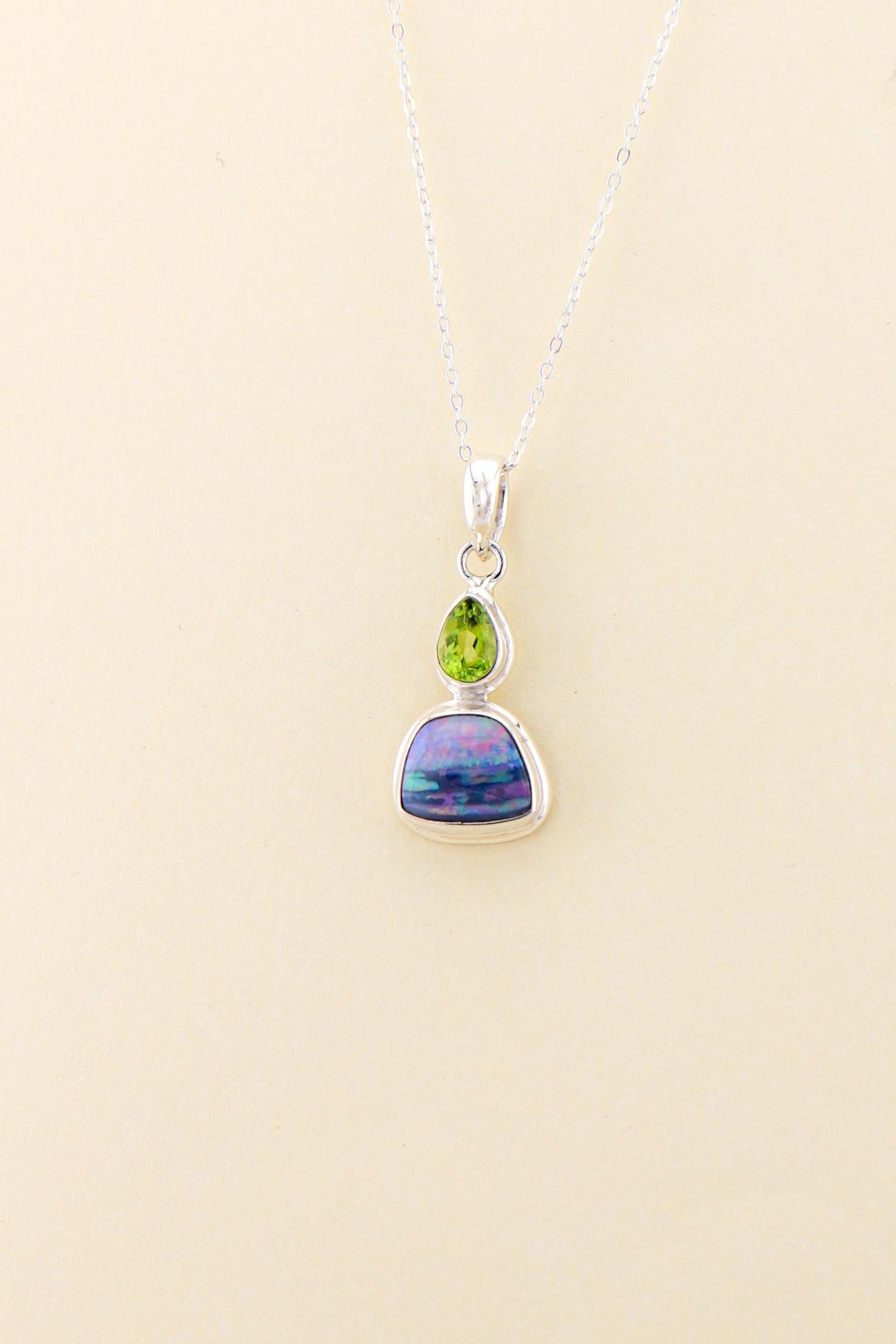Australian Opal and Peridot Pendant | OPLM17