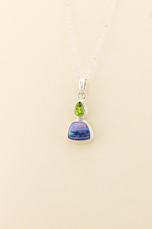 Australian Opal and Peridot Pendant | OPLM17