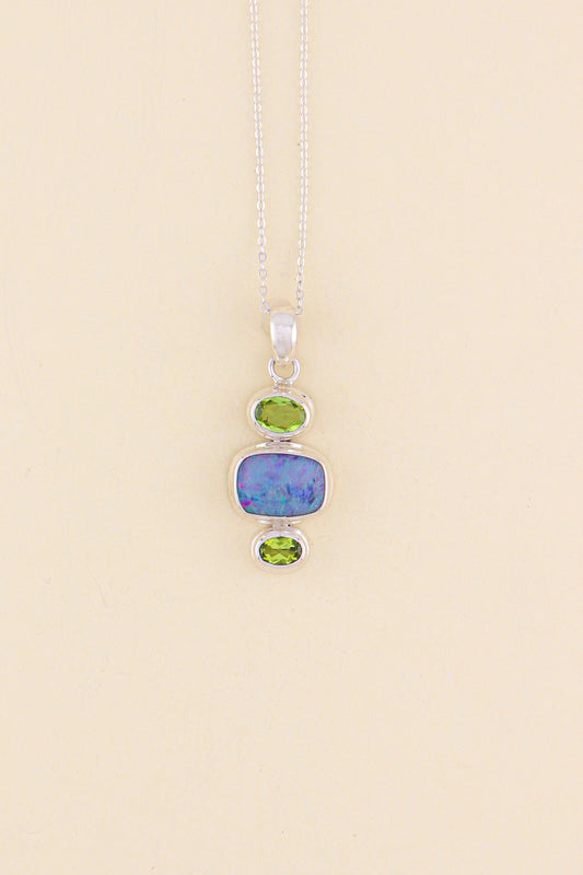 Australian Opal and Peridot Pendant | OPLM11