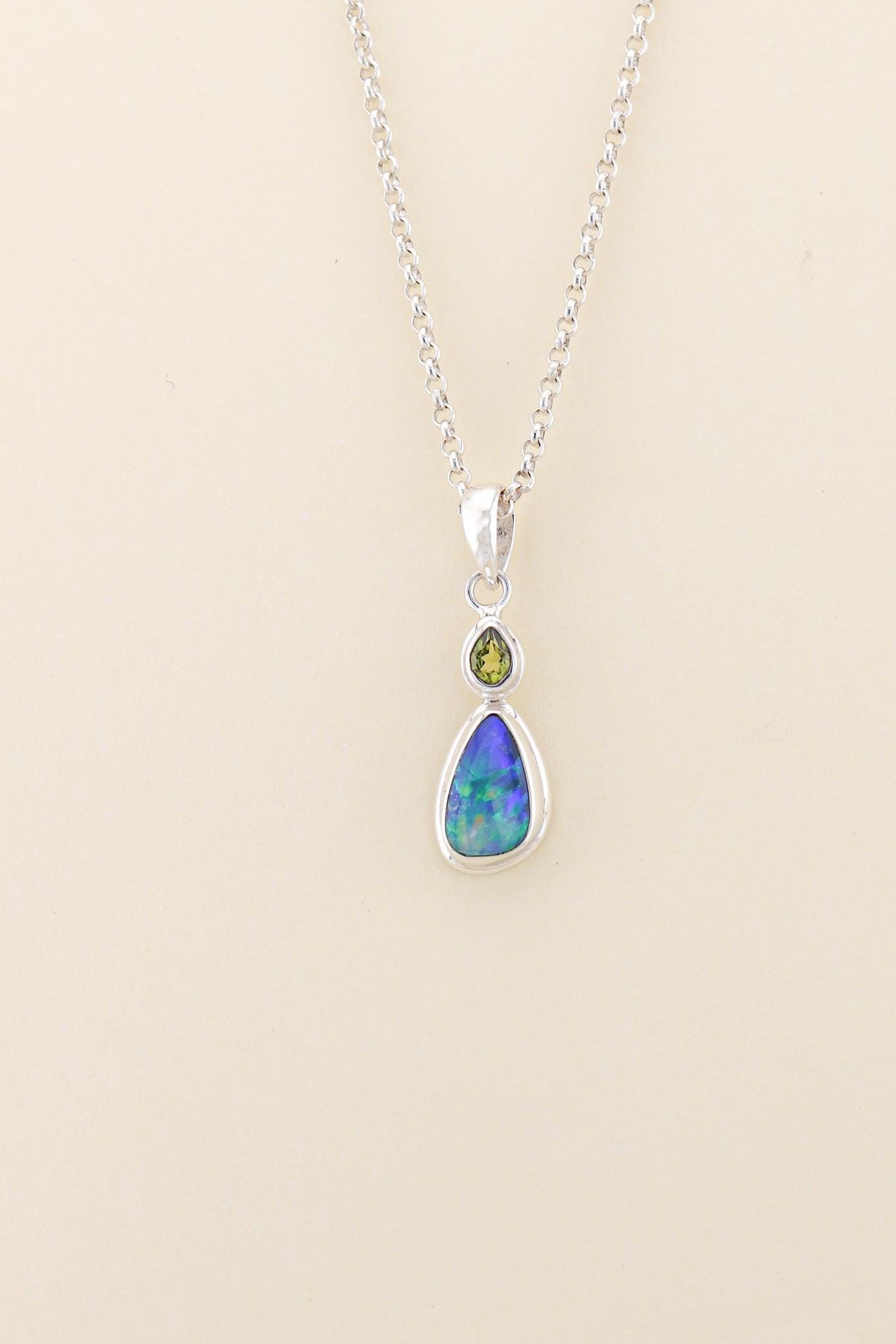 Australian Opal and Peridot Pendant | OPLM1
