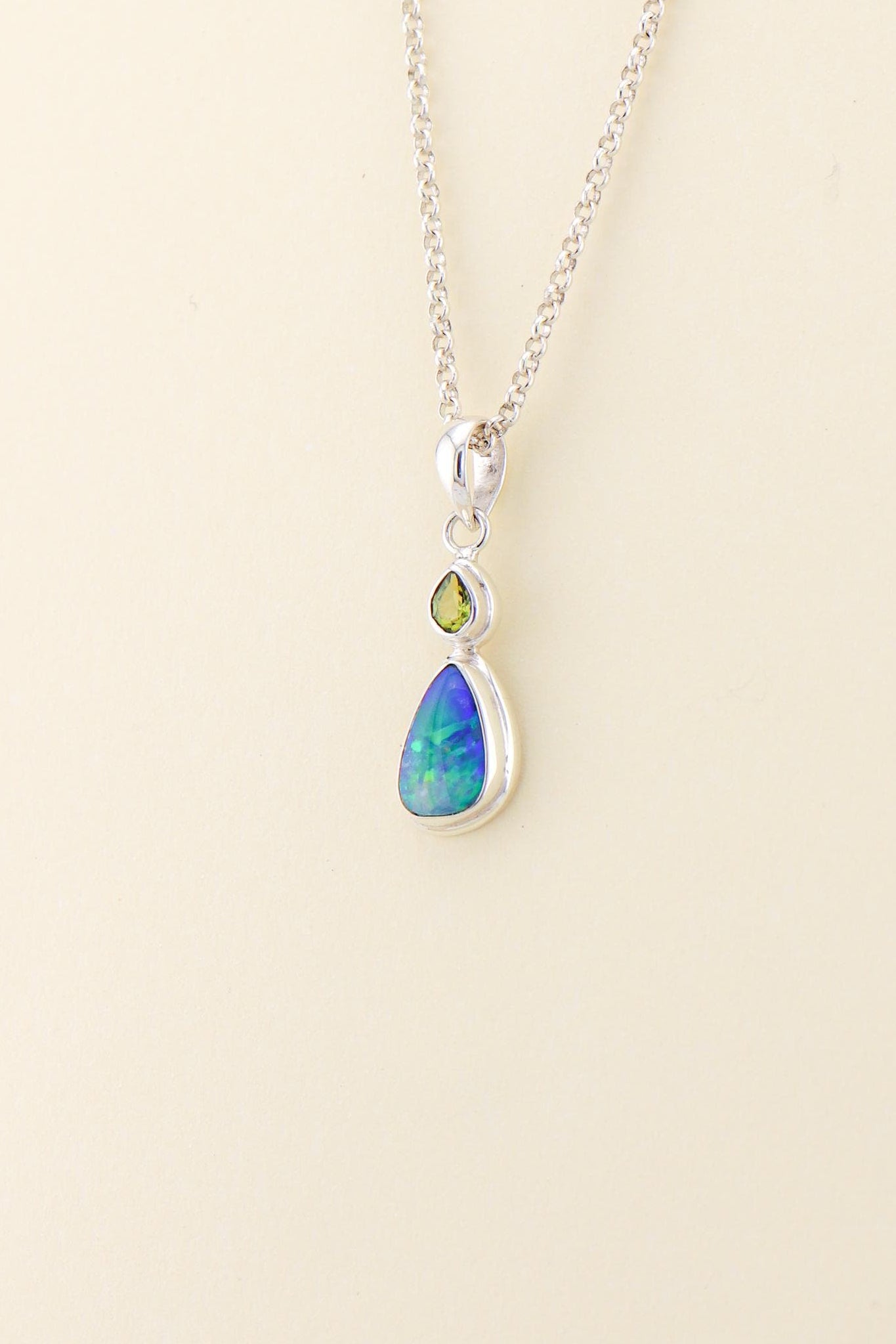 Australian Opal and Peridot Pendant | OPLM1