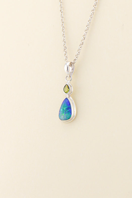Australian Opal and Peridot Pendant | OPLM1