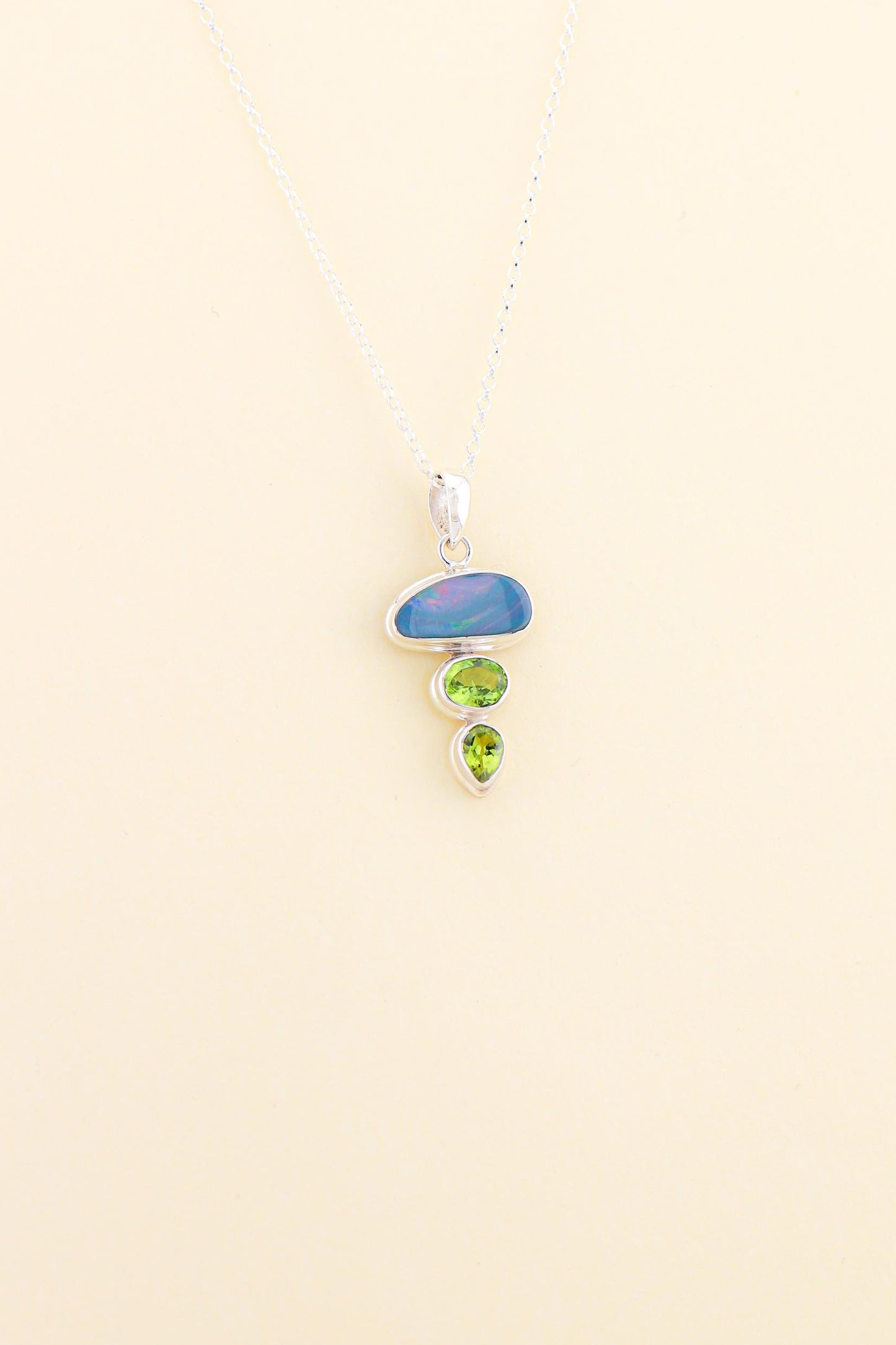 Australian Opal and Peridot Pendant | OPLM13