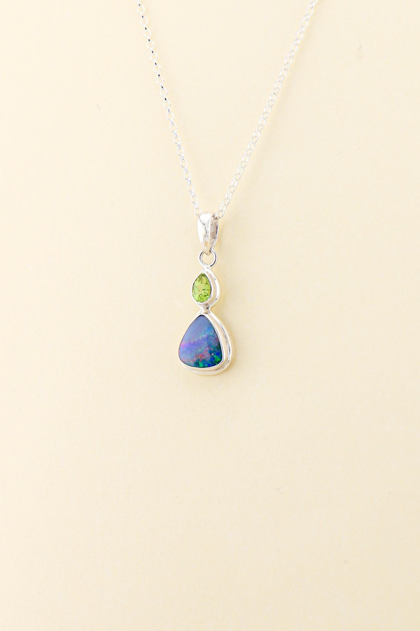 Australian Opal and Peridot Pendant | OPLM15
