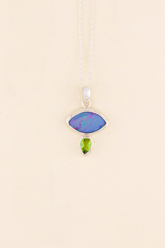 Australian Opal and Peridot Pendant | OPLM16