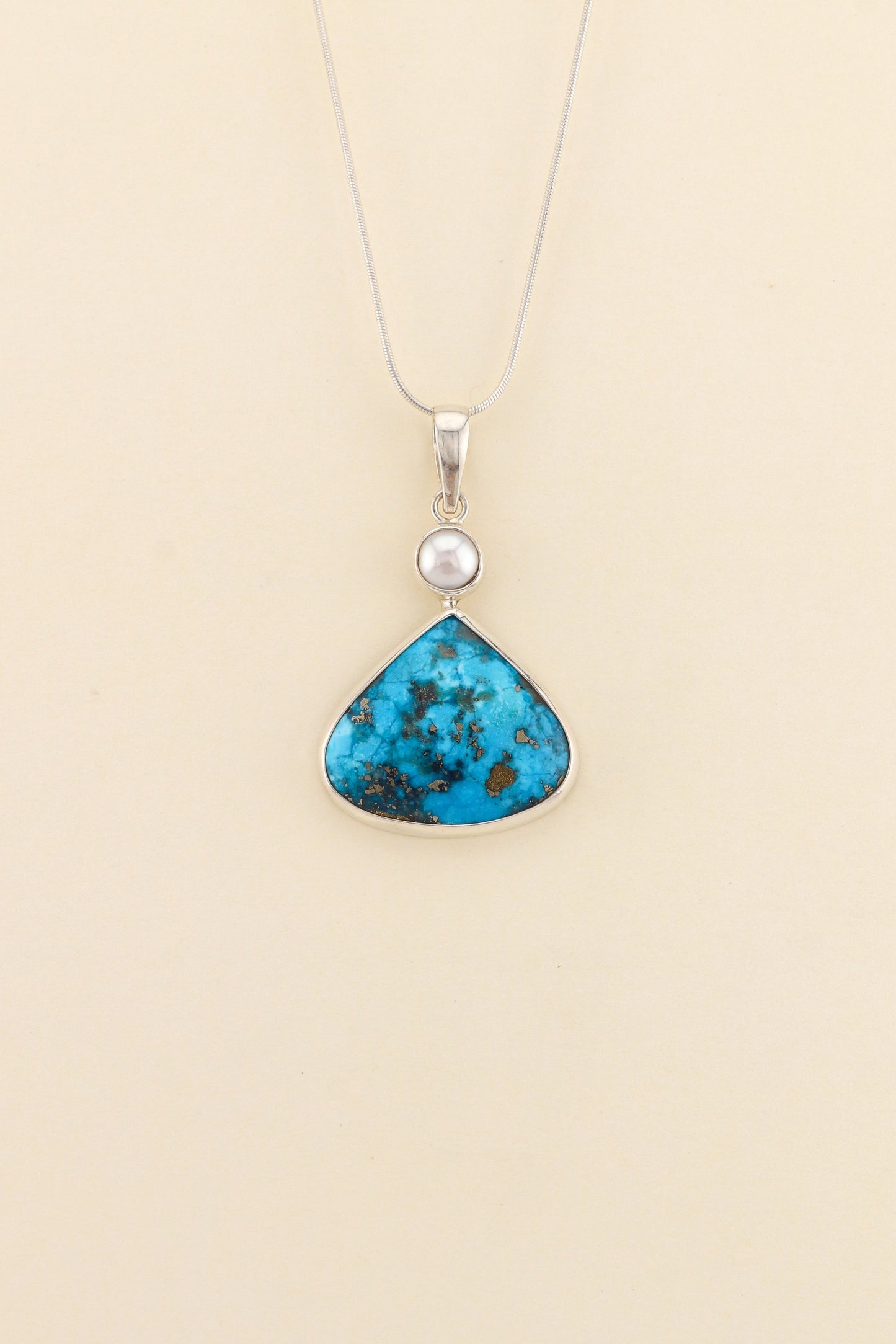 Turquoise and Fresh Water Pearl Pendant | TUPM4