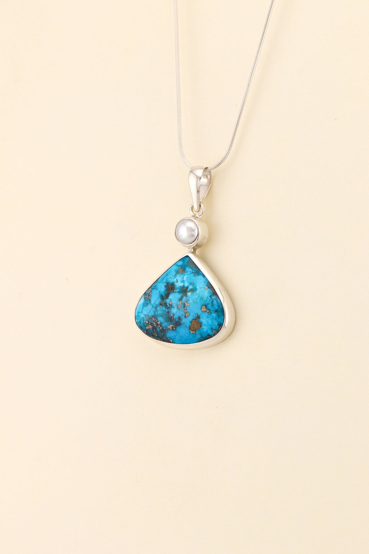 Turquoise and Fresh Water Pearl Pendant | TUPM4