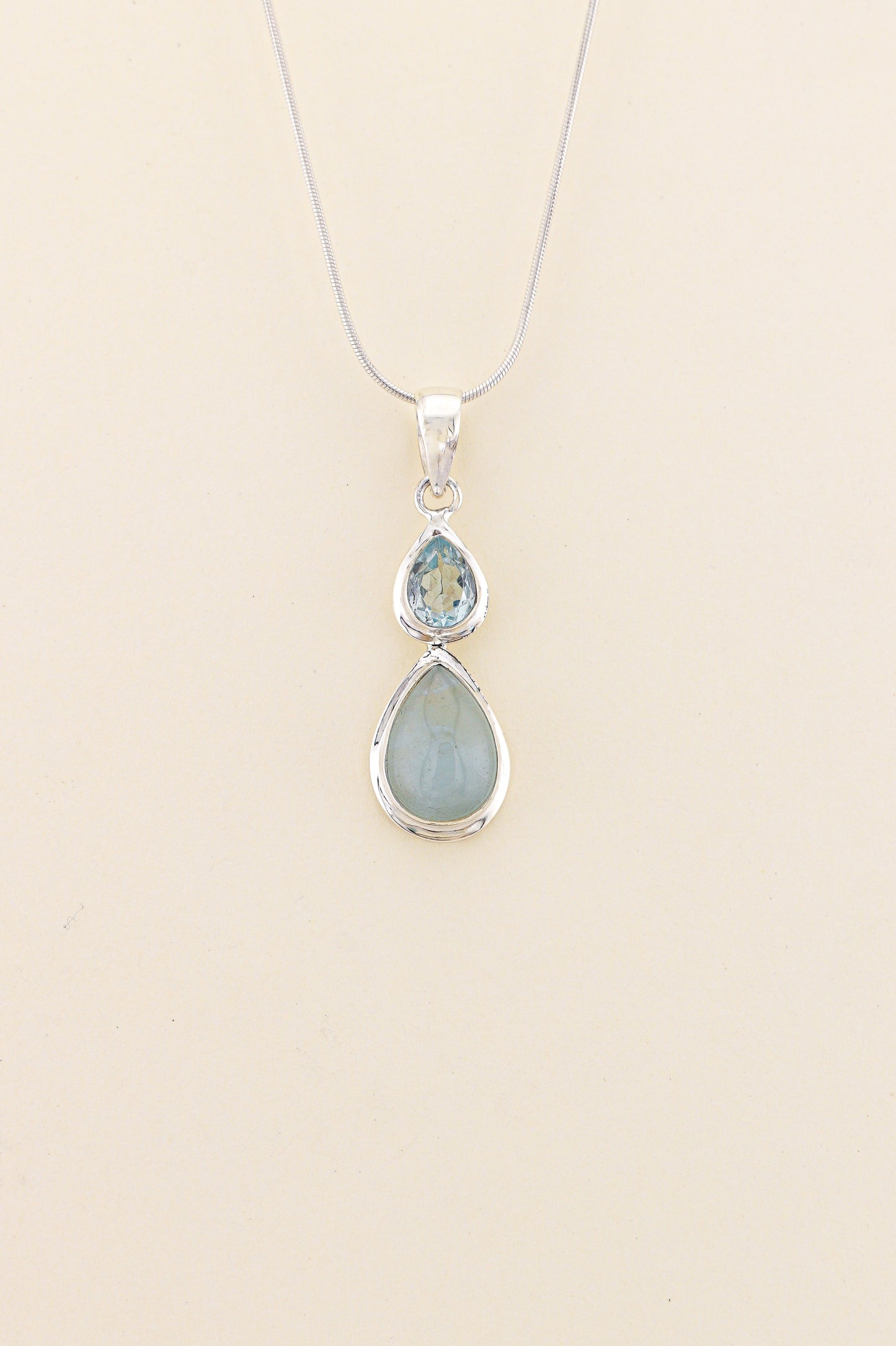 Aquamarine and Blue Topaz Pendant | AQPM6