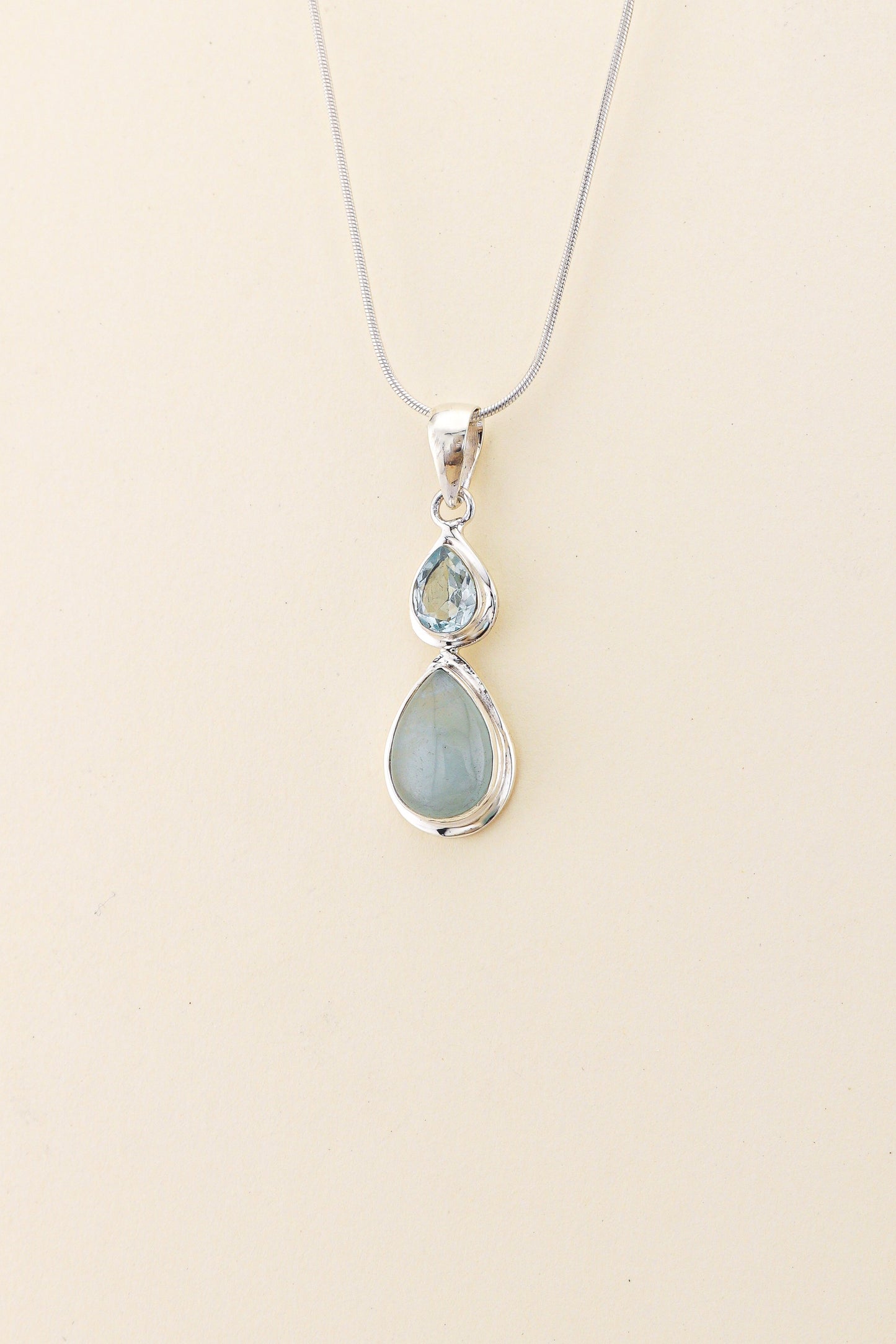 Aquamarine and Blue Topaz Pendant | AQPM6