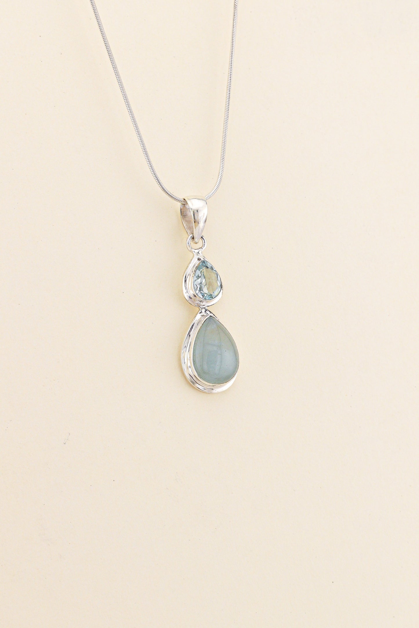 Aquamarine and Blue Topaz Pendant | AQPM6