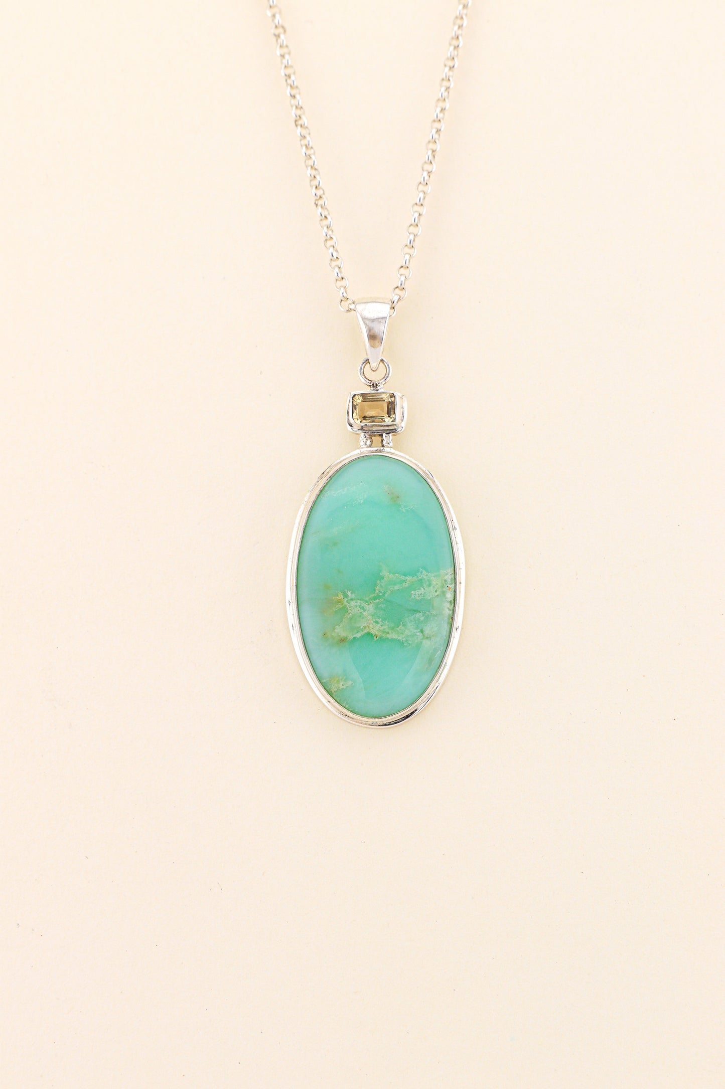 Chrysoprase and Citrine Pendant | CHRYSOPM1