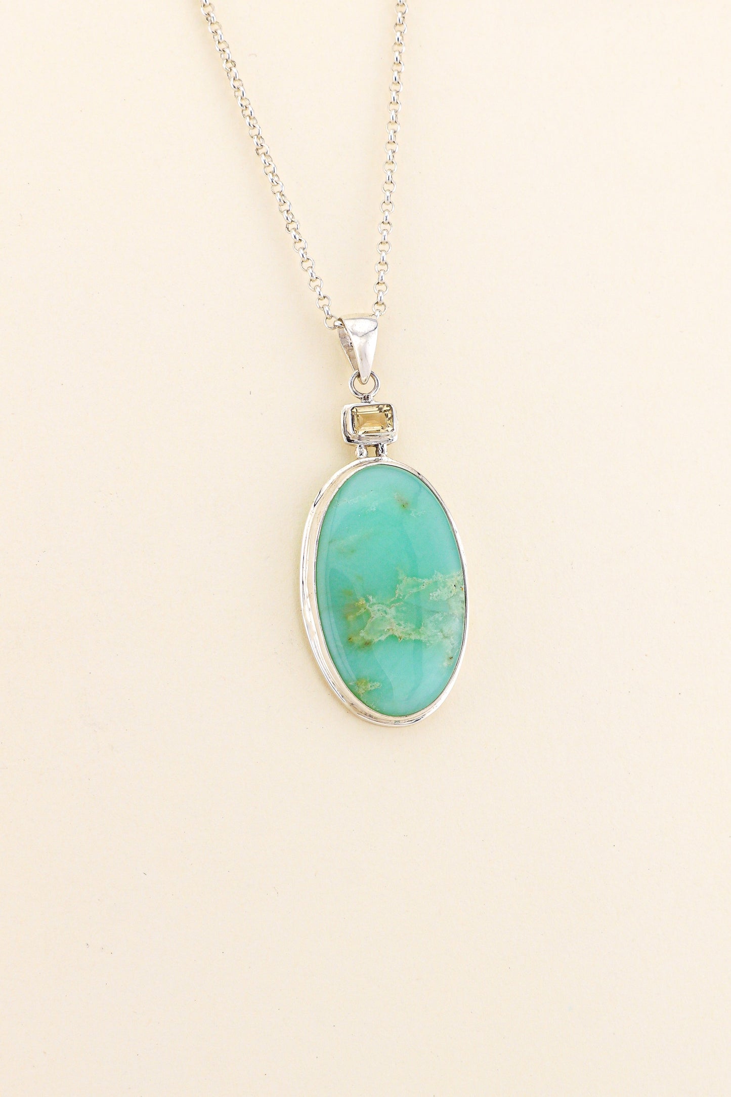 Chrysoprase and Citrine Pendant | CHRYSOPM1