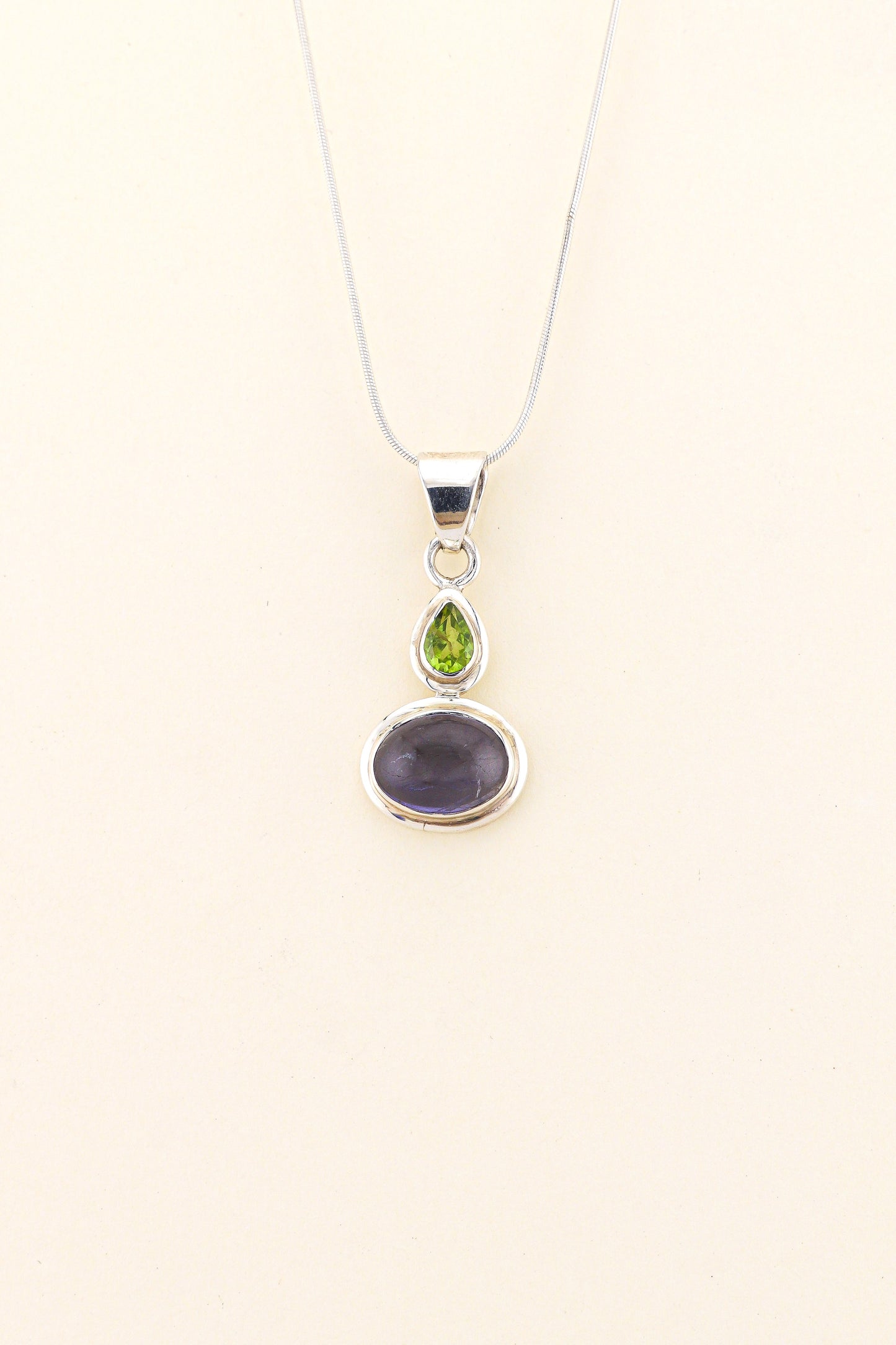 Iolite and Peridot Pendant | IOLPM1