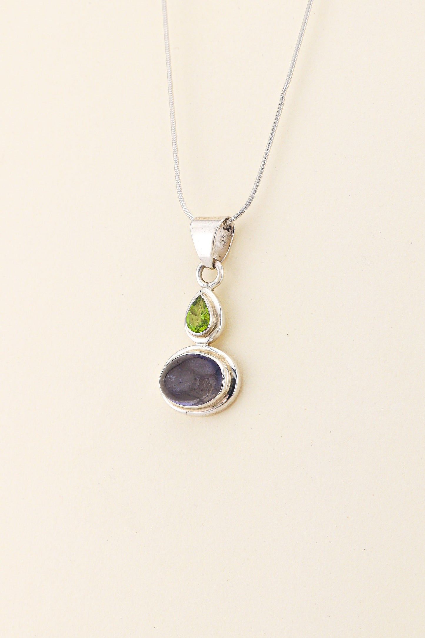 Iolite and Peridot Pendant | IOLPM1