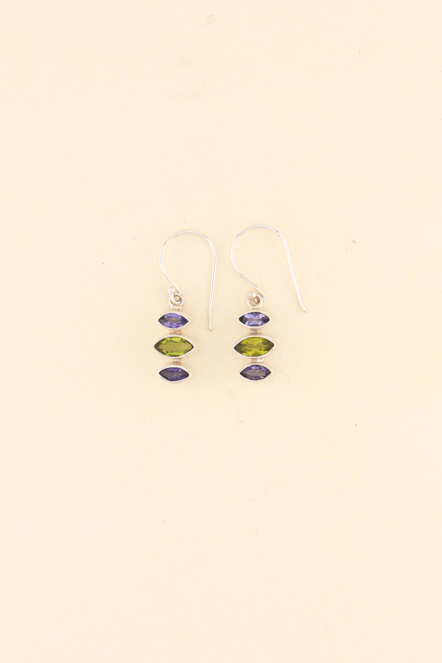 Peridot and Iolite Earrings | PERIE23